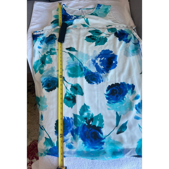 Calvin Klein Chiffon flowy Shift Dress spring, resort, vacation, coastal Size 22 - Picture 7 of 9